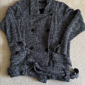 Free People Black and Gray Sweater